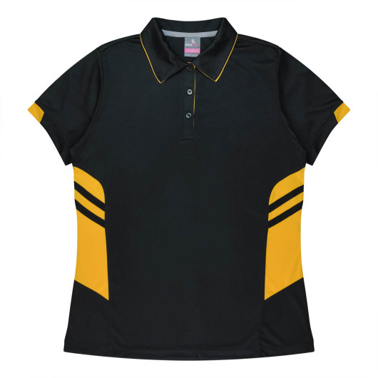 Bellevue Womens Polos Black Gold